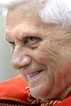 Benedict XVI grins malevolently